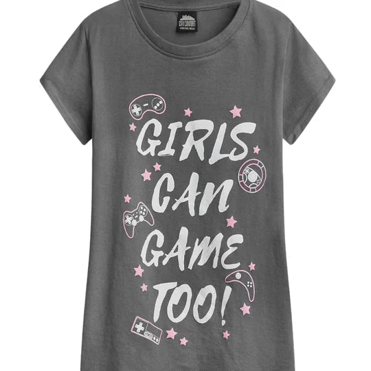 Girls can Game too t-shirt