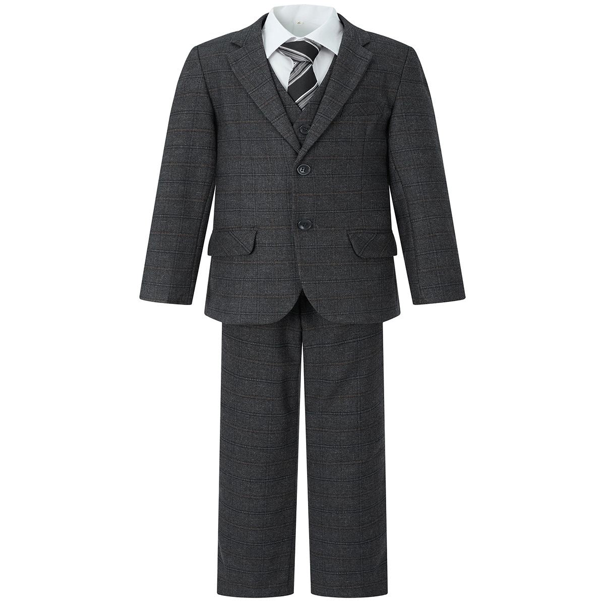 Samli Samuel Grey Check 5PC Suit