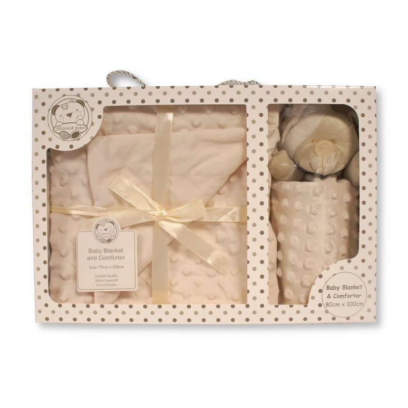 Beige Teddy Dimple Comforter/Blanket Gift Box 75cm x 100cm