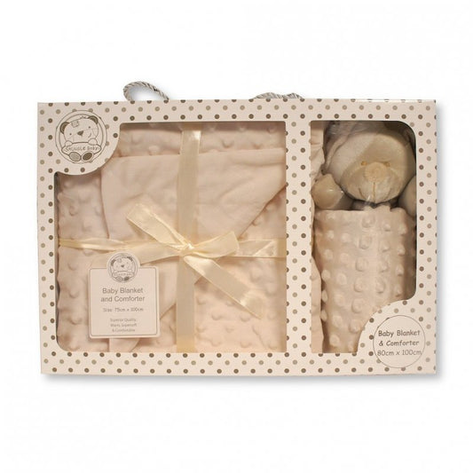 Beige Teddy Dimple Comforter/Blanket Gift Box 75cm x 100cm