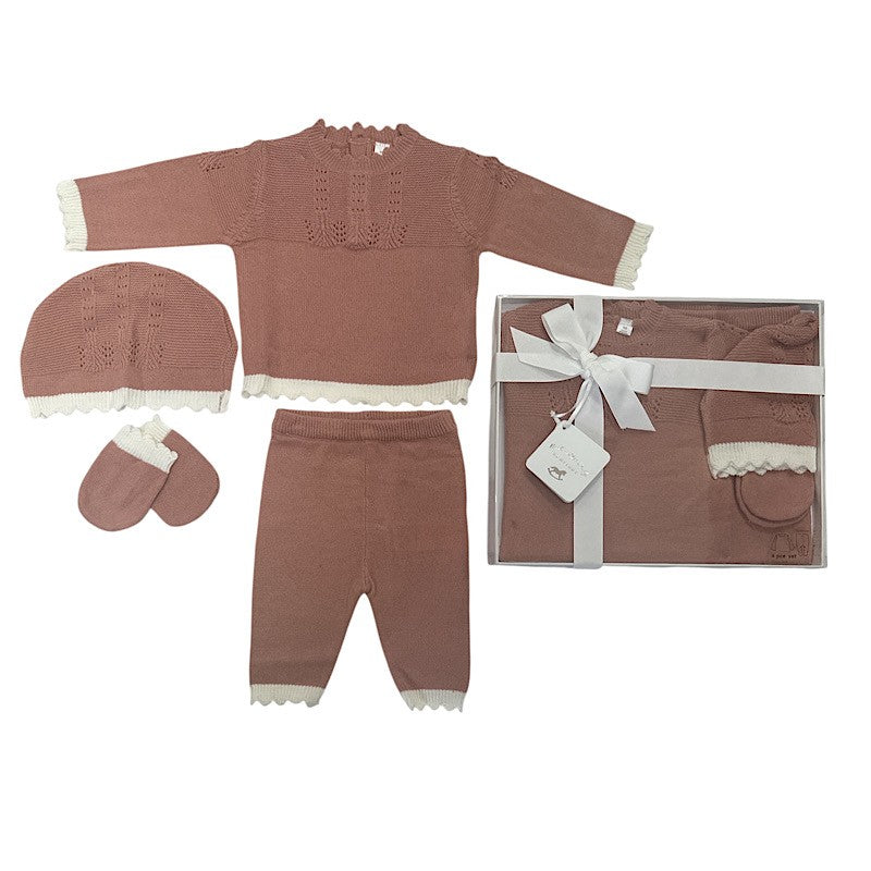 Babies Dark Dusty Pink 4pc Gift Set