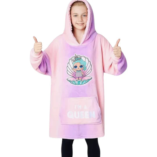 Girls Character over size hooded blanket