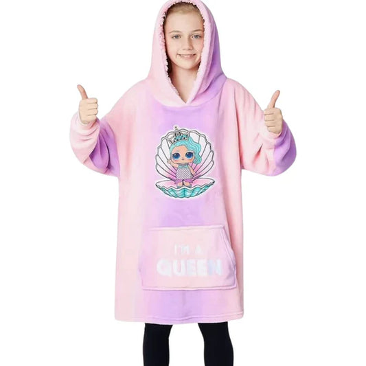 Girls Character over size hooded blanket