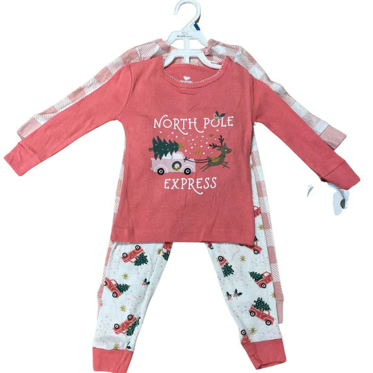 Girls 2 pack festive pyjama sets