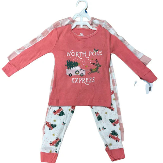 Girls 2 pack festive pyjama sets