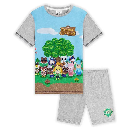 Boys character animal shortie pyjama set