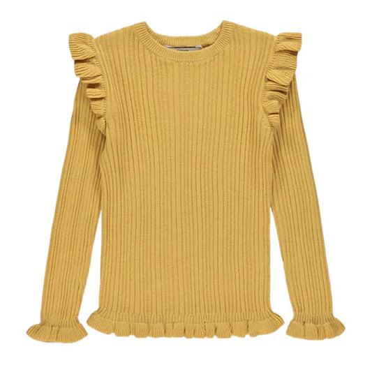 Girls Ex Chainstore Frill Trim Jumper