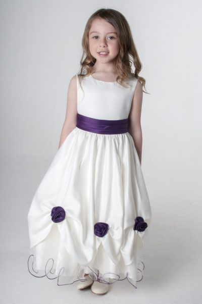 Visara Rosebud Dress In Purple W325