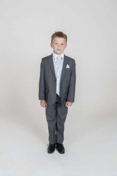 5pc Grey Diamond Suit in Blue