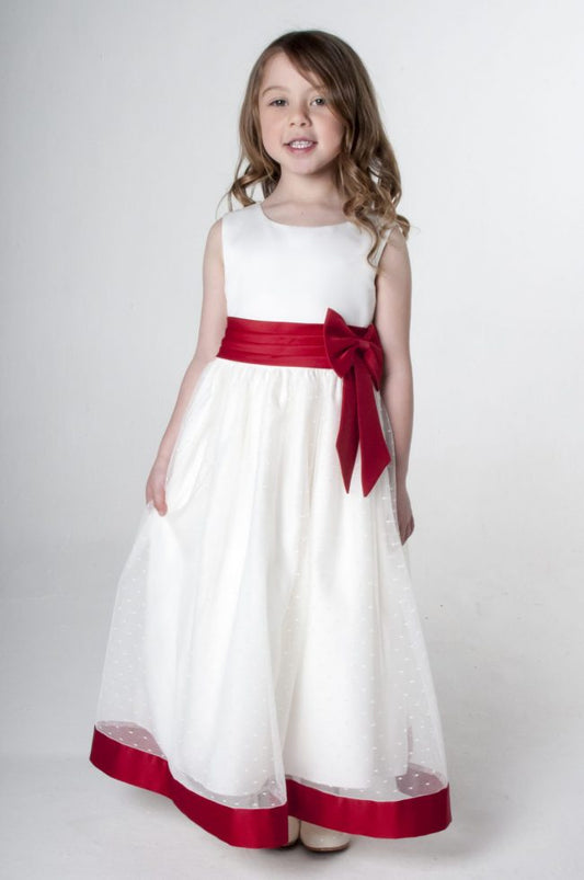 Visara Bow Dress in Red V340