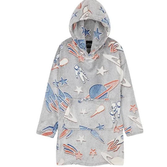 Boys Rocket glow in the dark over size hooded blanket