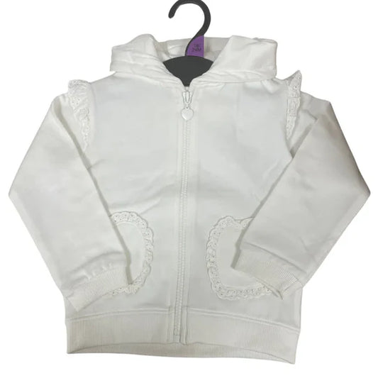 Ex Chainstore Baby Girls Lace Trim Hoodie
